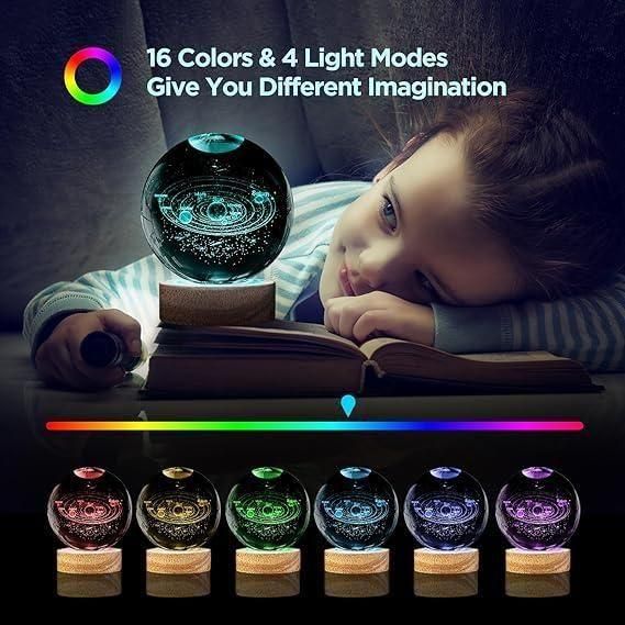 3D Crystal Galaxy Lamp