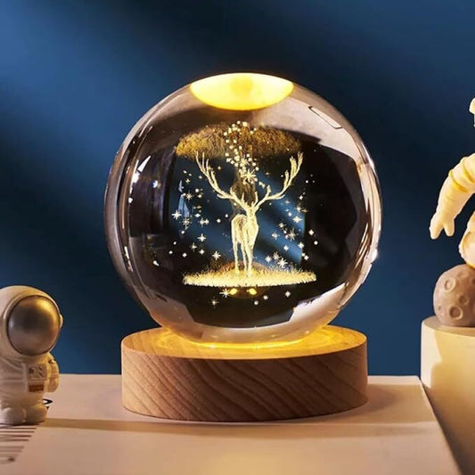 Crystal deer night lamp